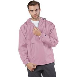 Champion CO200 Adult Packable Anorak 1/4 Zip Jacket in Pink Candy size 3XL | Polyester