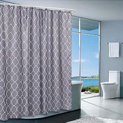 Randolph Morris Geometric Fabric Shower Curtain RMSK-GEOII72-GY