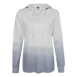 MV Sport W20185 Women's French Terry OmbrÃ© Hooded Sweatshirt in Greyscale size 2XL | 55/45 cotton/polyester