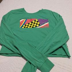 Vans Tops | Long Sleeve Vans Crop Top | Color: Green | Size: S