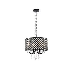 Elise 17 inch pendant in black - Elegant Lighting LD711D17BK