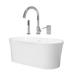 Randolph Morris Una 67 Inch Acrylic Double Ended Freestanding Tub and Faucet Package RMD56-CPF
