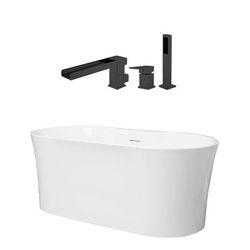 Randolph Morris Una 67 Inch Acrylic Double Ended Freestanding Tub and Faucet Package RMD56-MBF5