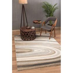 4' x 6' Cream and Tan Abstract Marble Area Rug
