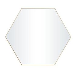 Juniper + Ivory 40 In. x 35 In. Contemporary Oval Wall Mirror Gold Wood - 98535