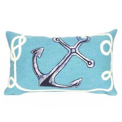 "Liora Manne Visions II Marina Indoor/Outdoor Pillow Aqua 12"x20" - Trans Ocean Import Co 7SB1S418404"