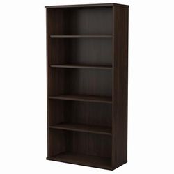 Bush Business Furniture Hybrid Tall 5 Shelf Bookcase in Black Walnut - Bush Business Furniture HYB136BW-Z