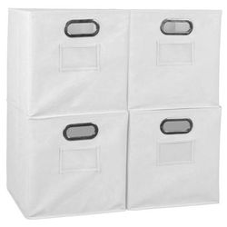 Niche Cubo Set of 4 Foldable Fabric Storage Bins- White - Regency HTOTE4PKWH