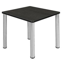 "Kee 30" Square Breakroom Table- Ash Grey/ Chrome - Regency TB3030AGBPCM"