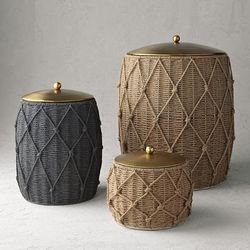 Wellfleet Baskets - Grey, Medium Grey - Frontgate