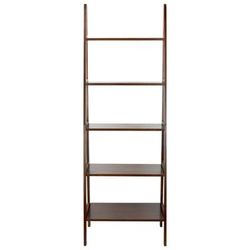 5-Shelf Ladder Bookcase-Warm Brown by Casual Home in Brown