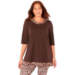 Plus Size Women's Racerback Tank & Tunic Duet by Catherines in Chocolate Ganache (Size 3X)