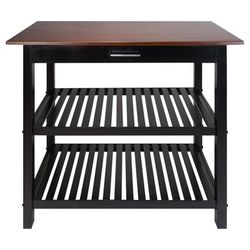 Kitchen Island with Solid Wood Top by Casual Home in Black