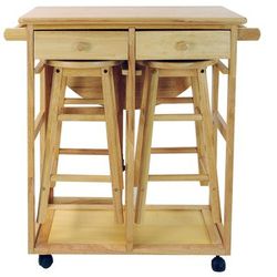 Breakfast Cart with Drop-Leaf Table-Natural by Casual Home in Natural
