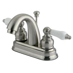 Kingston Brass KB5618PL Restoration 4 in. Centerset Bathroom Faucet, Brushed Nickel - Kingston Brass KB5618PL
