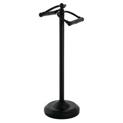 Kingston Brass CC2200 Vintage Freestanding Double Roll Toilet Paper Holder, Matte Black - Kingston Brass CC2200