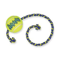 Air Squeaker Ball with Rope Dog Toy, Medium, Yellow