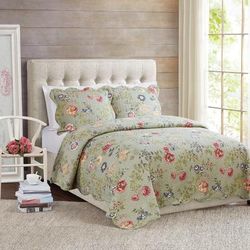 Edens Garden Twin Quilt with Pillow Sham by Pem America in Multi (Size FL/QUE)