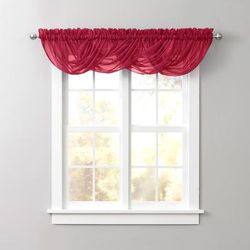 BH Studio Sheer Voile Toga Valance by BH Studio in Burgundy Window Curtain
