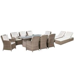 vidaXL Set da Pranzo da Giardino 11 pz in Polyrattan Marrone