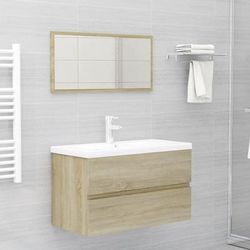 vidaXL Set Mobili da Bagno 2 pz Rovere Sonoma in Truciolato