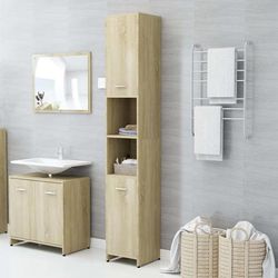 vidaXL Armadio da Bagno Rovere Sonoma 30x30x183,5 cm in Truciolato