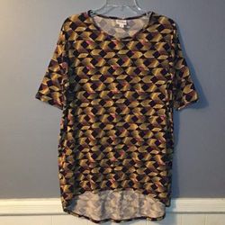 Lularoe Tops | Lularoe Knit Top Short Sleeve Size Xs | Color: Pink/Yellow | Size: Xs