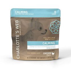 Hemp Infused Calming Chicken Flavored Chews for Dogs, 0.84 oz., Count of 6, 6 CT