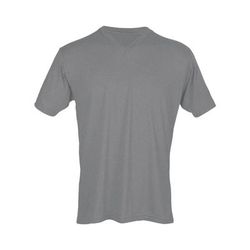 Tultex 207 Blend V-Neck Top in Heather Grey size XS | 65/35 Polyester/Cotton