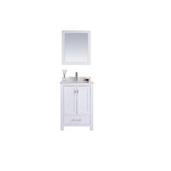Wilson 24 - White Cabinet With White Quartz Countertop - Laviva 313ANG-24W-WQ