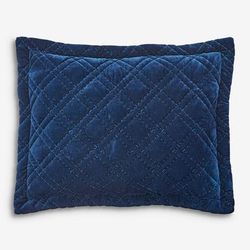 Velvet Diamond Quilted Sham by BrylaneHome in Deep Teal (Size STAND)