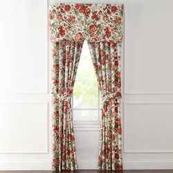 Florence Panel Set with Tiebacks by BrylaneHome in Spice Floral Multi Curtain