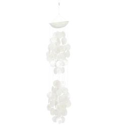 White Capiz Coastal Windchime by Quinn Living in White