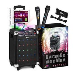 Karaoking G100 Karaoke Machine Battery-Powered Speaker with Two Wireless Mics and Bui G100