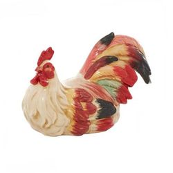 Red Ceramic Farmhouse Birds Garden Sculpture by Quinn Living in Red