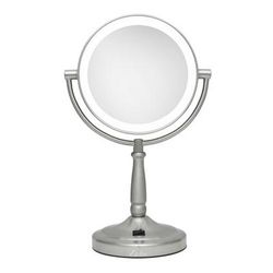 Cordless Dual-Sided LED Lighted Vanity Mirror by Zadro Products Inc. in Nickel