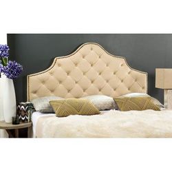 AREBELLE BUCKWHEAT VELVET HEADBOARD BRASS NAIL HEAD (KING) - Safavieh MCR4037E-K