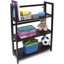 Lipper International Kids 3-Shelf Folding Bookcase - Espresso