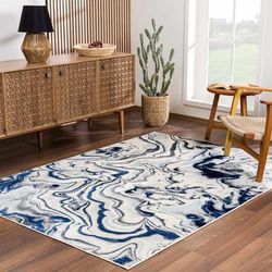 Glendon 8'10" x 12' Updated Traditional Pale Blue/Charcoal/Ivory/Blue/Ink Blue/Slate/Teal/Slate Blue Area Rug - Hauteloom