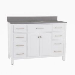 Randolph Morris Mason Hill 48 Inch Oak Vanity with Oval Undermount Sink - White RM248WH-RGQ
