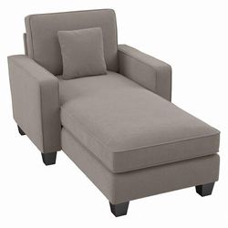 Bush Furniture Stockton Chaise Lounge with Arms in Beige Herringbone - Bush Business Furniture SNM41SBGH-03K