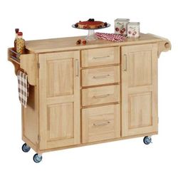 Large Natural Finish Create a Cart with Wood Top by Homestyles in Natural Wood