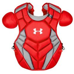 Under Armour Pro Series 4 NOCSAE Certified 16.5" Adult Catcher's Chest Protector Scarlet