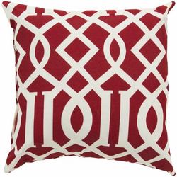 Joondalup 13"L x 20"W Traditional Bright Red/Cream/Red Outdoor Lumbar Pillow - Boutique Rugs