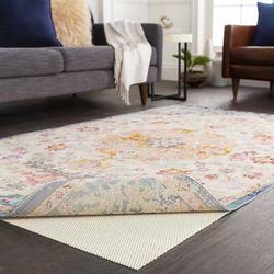 Luxury Grip 6' Round Silver/Ink/Dark Gray/Multi Brown/Eggplant/Silver Gray/Medium Gray/Dark Brown/Dark Purple Rug Pad - Hauteloom