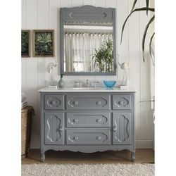 48" Benton Collection Knoxville Gray Bath Vanity with MIR/BS