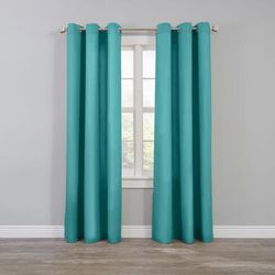 Wide Width BH Studio Microfiber Grommet Panel by BH Studio in Turquoise (Size 50" W 72" L)