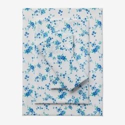 Floral Sheet Set by BrylaneHome in Blue Floral (Size KING)