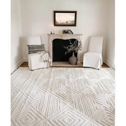 Manyas 6'7" x 9' Bone/Light Gray/Cloud Gray/Driftwood/Medium Gray/Cream Area Rug - Hauteloom