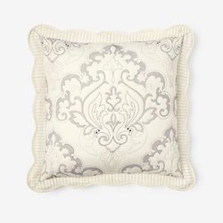 Amelia Euro Sham by BrylaneHome in Ivory Lavender (Size EURO)